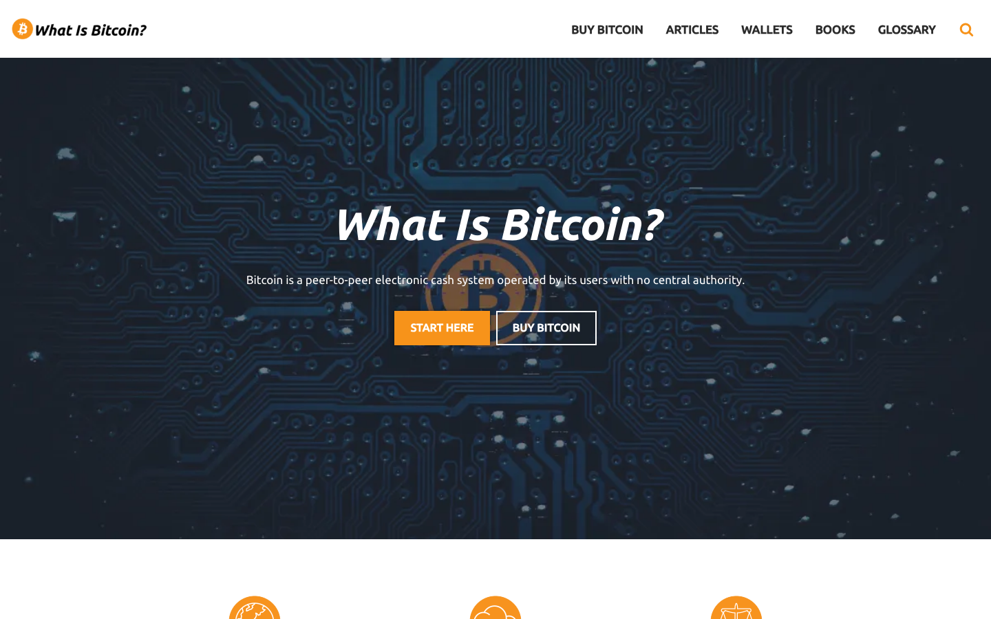 The What Is Bitcoin home page