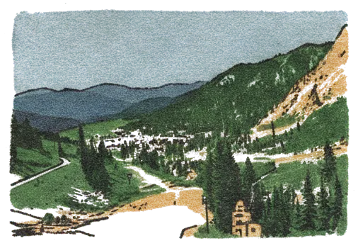 Rubber stamp of trail, valley, selfie, Western States 100, CA