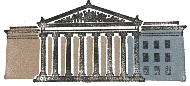 Rubber stamp of columns, archives, pediment, Washington, DC